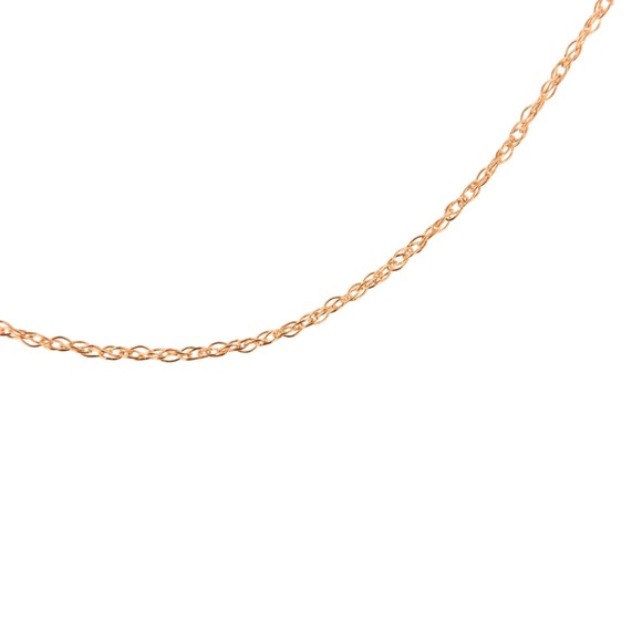 Solid 10K Rose Gold 0.5mm Rope Chain Necklace - Picture 4 of 7